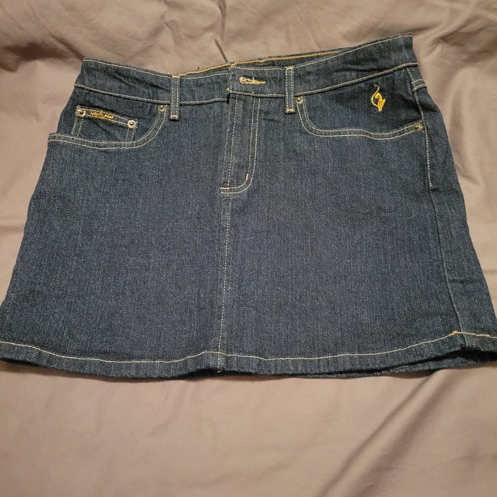 Baby Phat Jeans Mini Skirt Size 5 Dark Blue NWOT